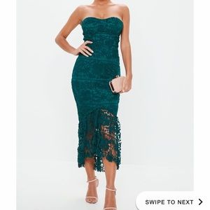 Missguided padded cup midi lace fishtail dress